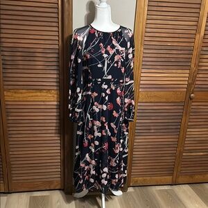 Tommy Hilfiger Blue Pink Floral Maxi Dress